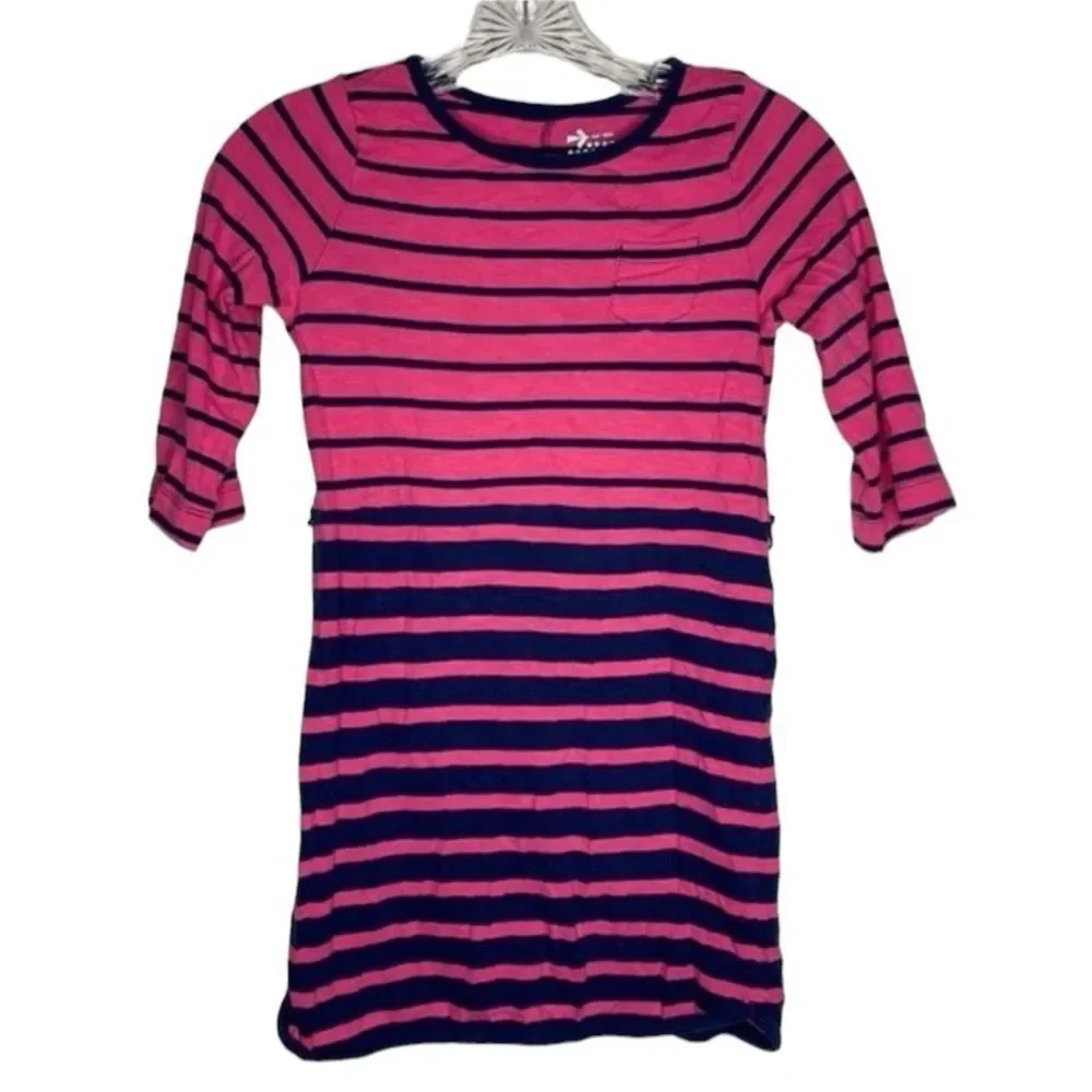 5/$25 Old Navy Blue Pink Striped Casual Cotton Dress M 8 Girls